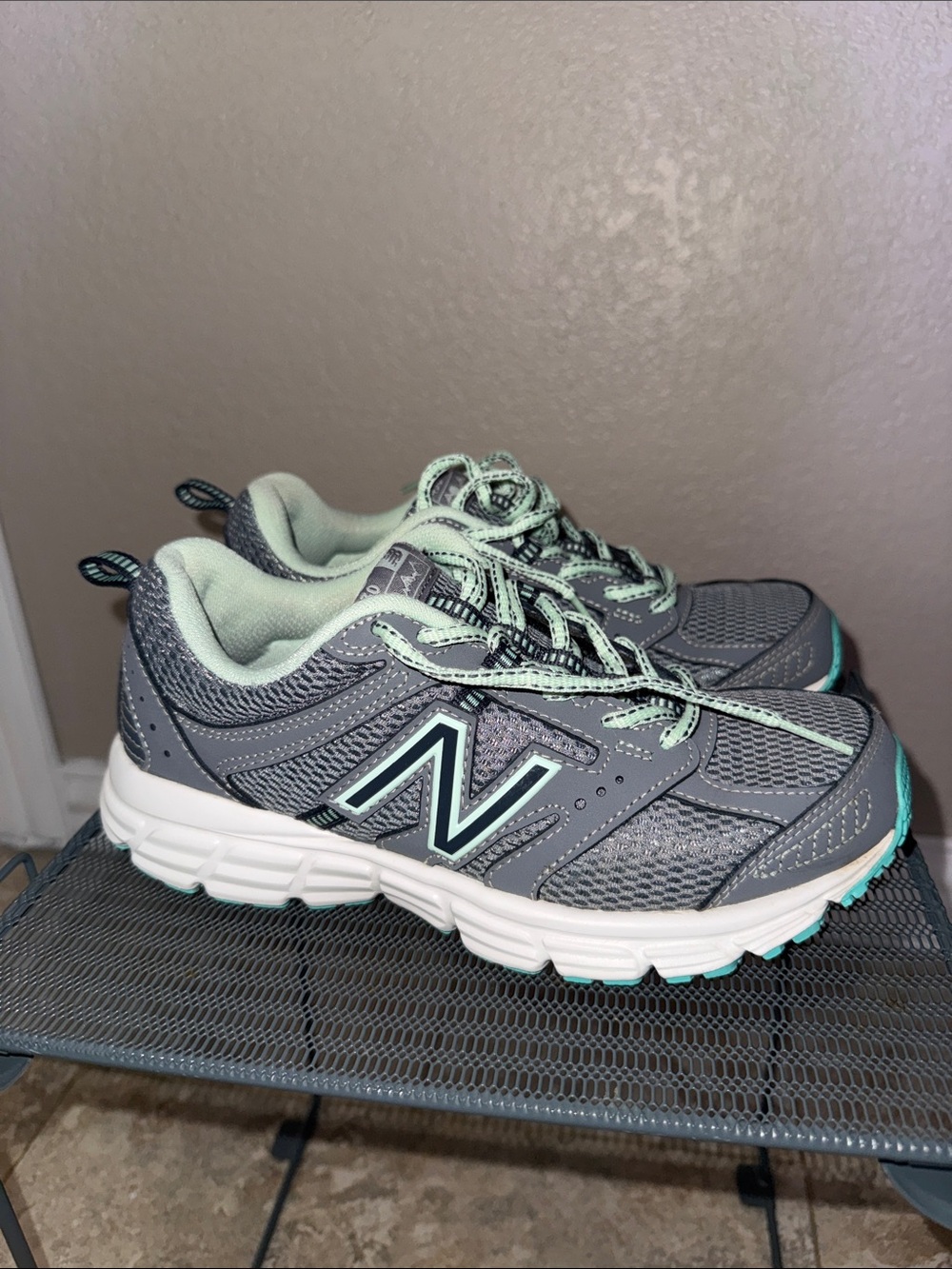 New Balance Gray and Mint Women's Athletic Sneakers